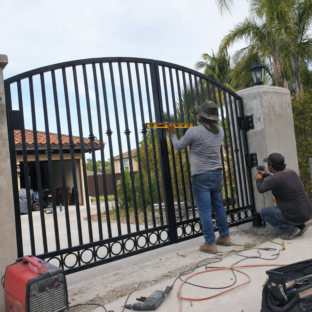 professional gate installation and repair service with iron driveway gates