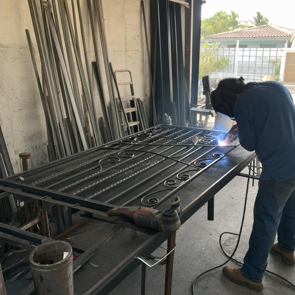 Metalworker performing professional gate welding and fabrication in Princeton, FL
